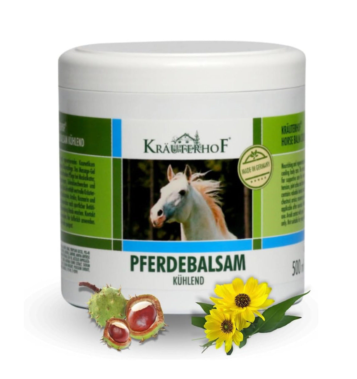 Bálsamo de Caballo Efecto Frio - Crema dolores Musculares y Articulaciones - Gel Árnica de Kräuterhof - 500 ml