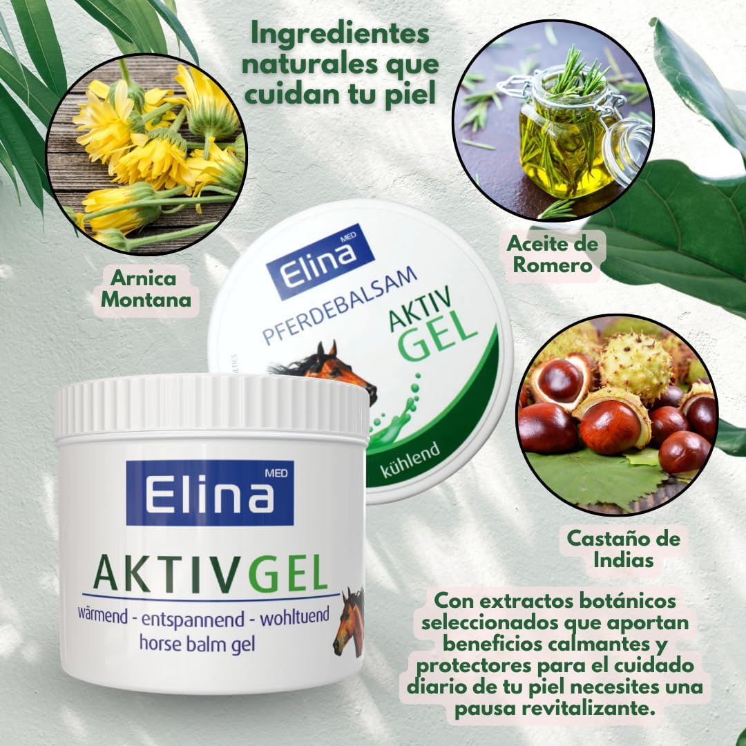 Bálsamo de Caballo Efecto Frio - Gel Árnica - Crema Antiinflamatoria de Elina - 500 ml