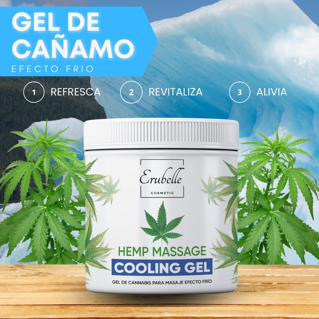 Gel de Cannabis para Masaje Efecto Frío Erubelle - 275 ml