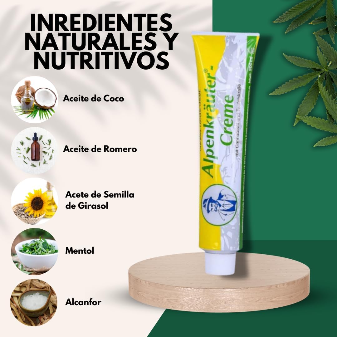 Crema Cáñamo Alpenkräuter - Dolores Articulares con Harpagofito - 200 ml