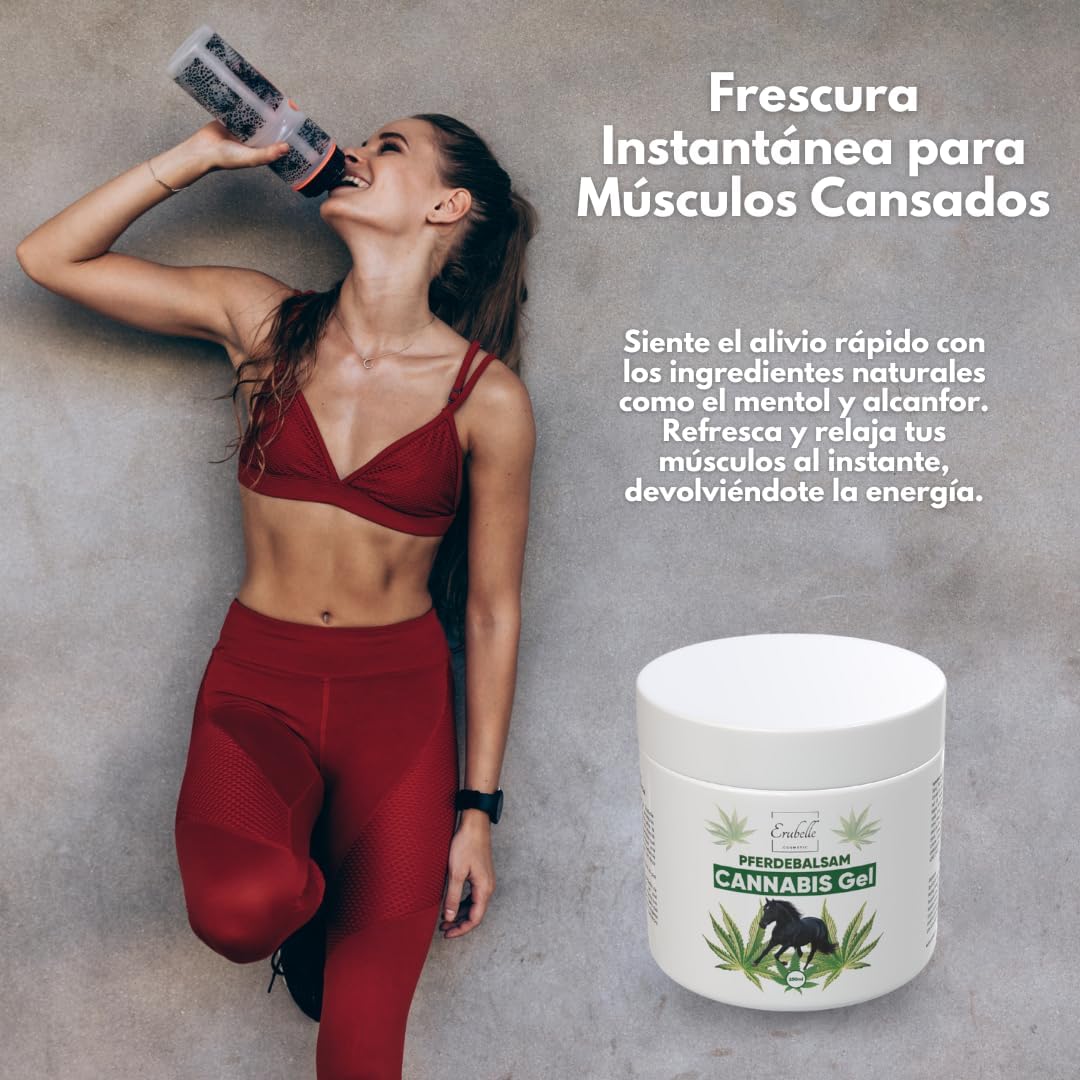 Gel de Cáñamo Refrescante para Masaje con Efecto Frío de ERUBELLE – 250 ml