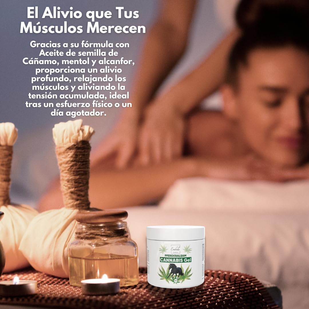 Gel de Cáñamo Refrescante para Masaje con Efecto Frío de ERUBELLE – 250 ml