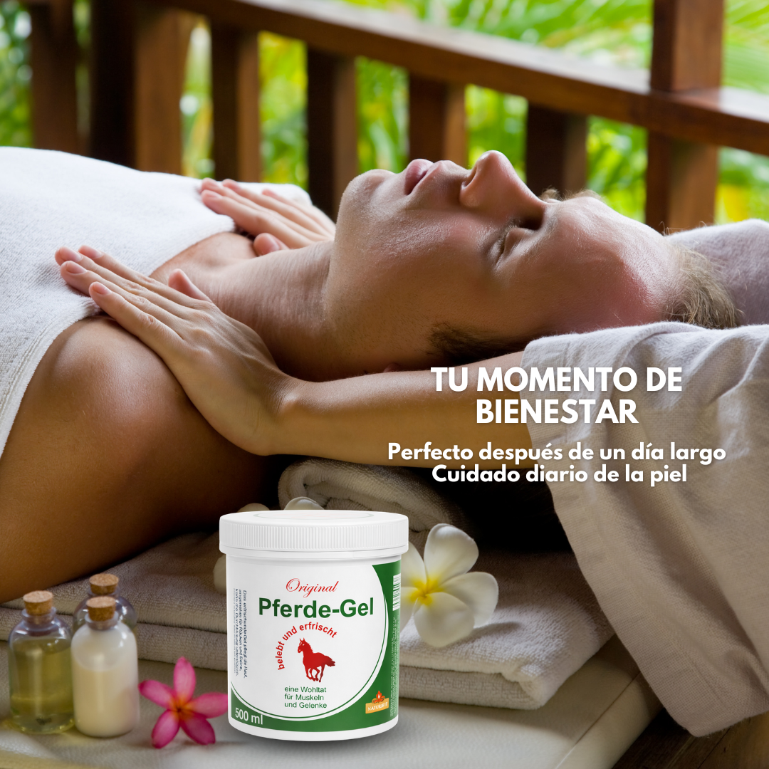 Gel Bálsamo de Caballo 500 ml | Gel Corporal Refrescante con Mentol, Alcanfor y Aceite de Pino | Textura Ligera de Rápida Absorción | Sensación de Frescor para el Cuidado Diario de la Piel